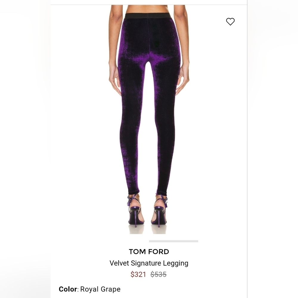 Tom Ford / Royal Grape/ Velvet Signature Leggings- W Sz Medium - Picture 4 of 9